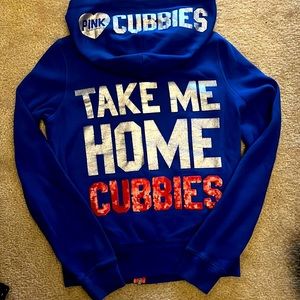 PINK Victorias Secret Small Chicago Cubs Full Zip Sweatshirt